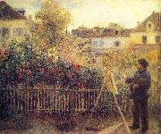 Pierre Auguste Renoir Monet painting in his Garten in Argenteuil oil painting on canvas